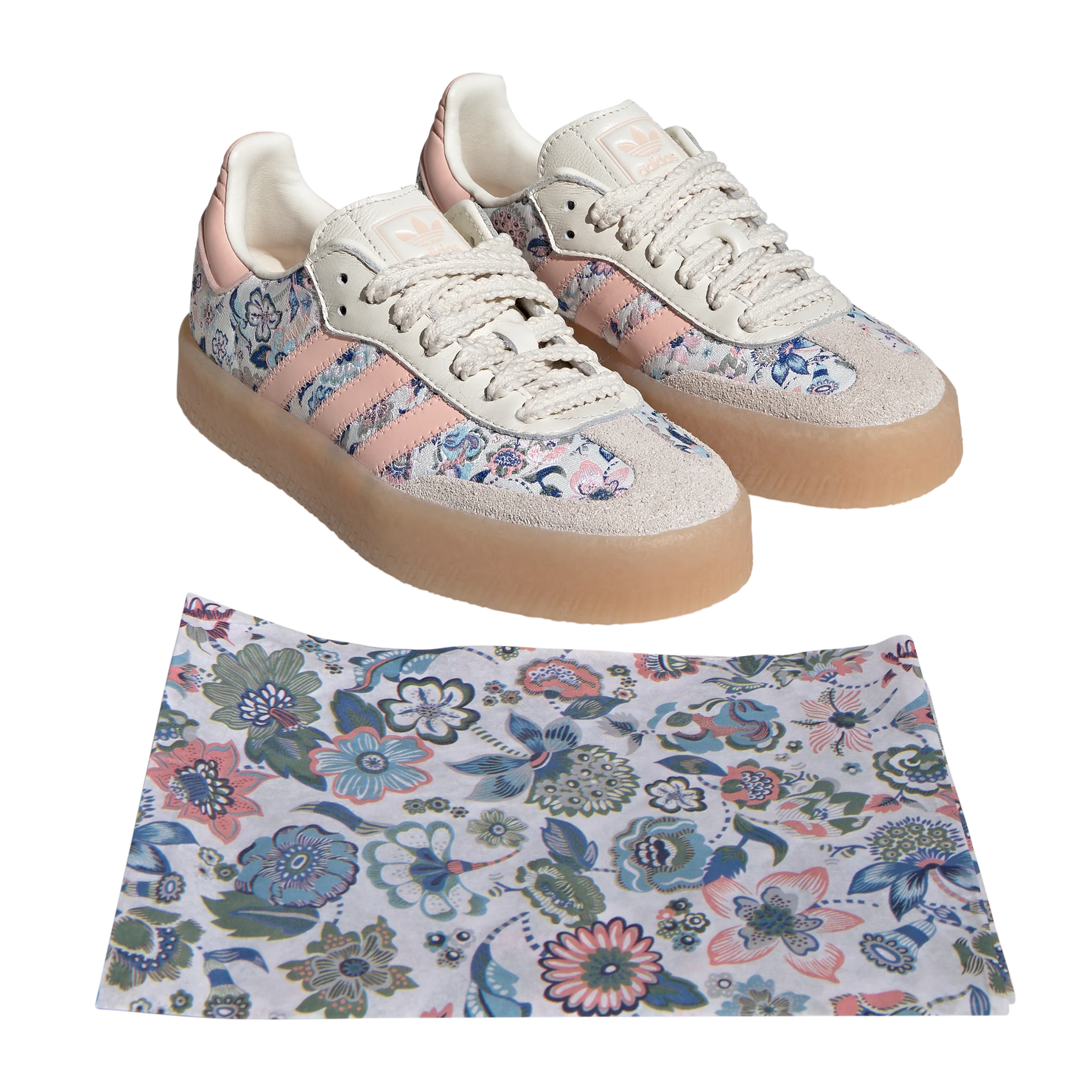 Adidas Sambae Liberty London Off White Blush Pink - Image 8