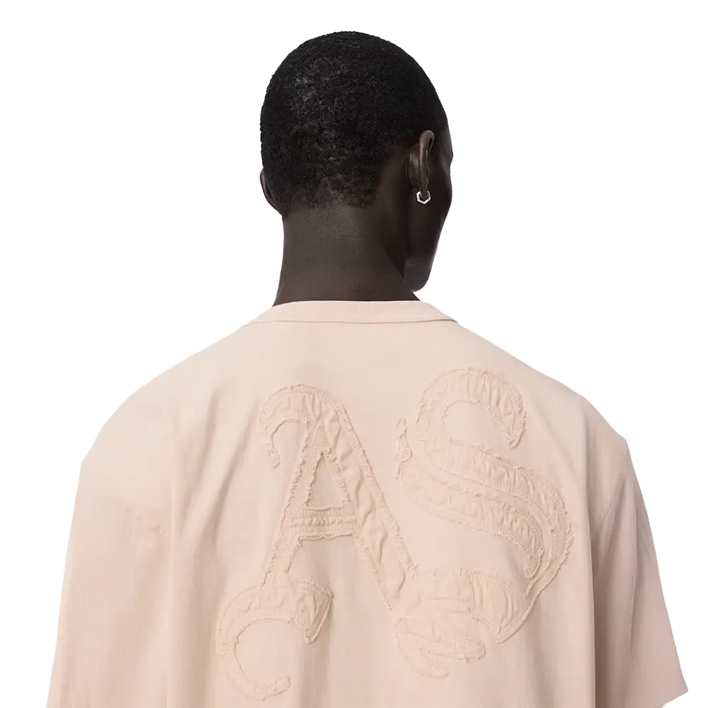 ALLSAINTS Insignia Short Sleeve Cotton T-Shirt Crystal Pink - Image 2