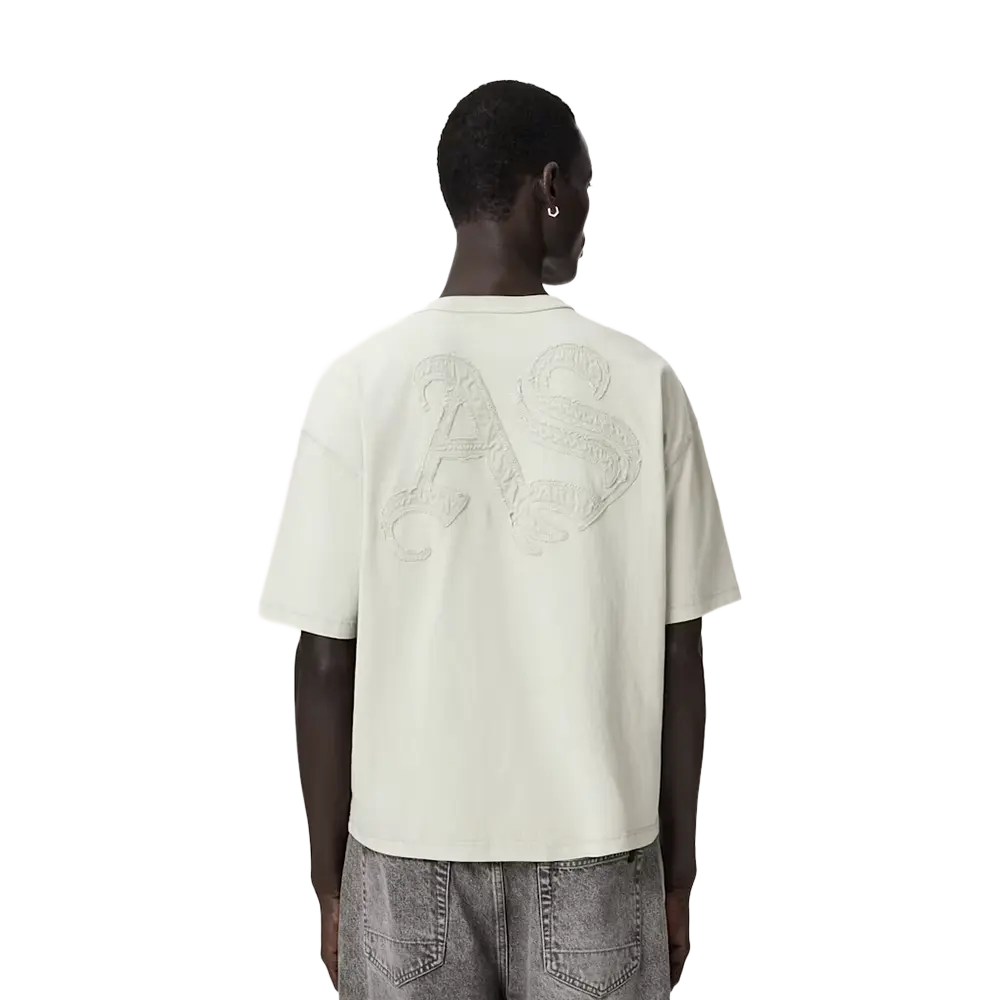 ALLSAINTS Insignia Short Sleeve Cotton T-Shirt Sea Green - Image 2