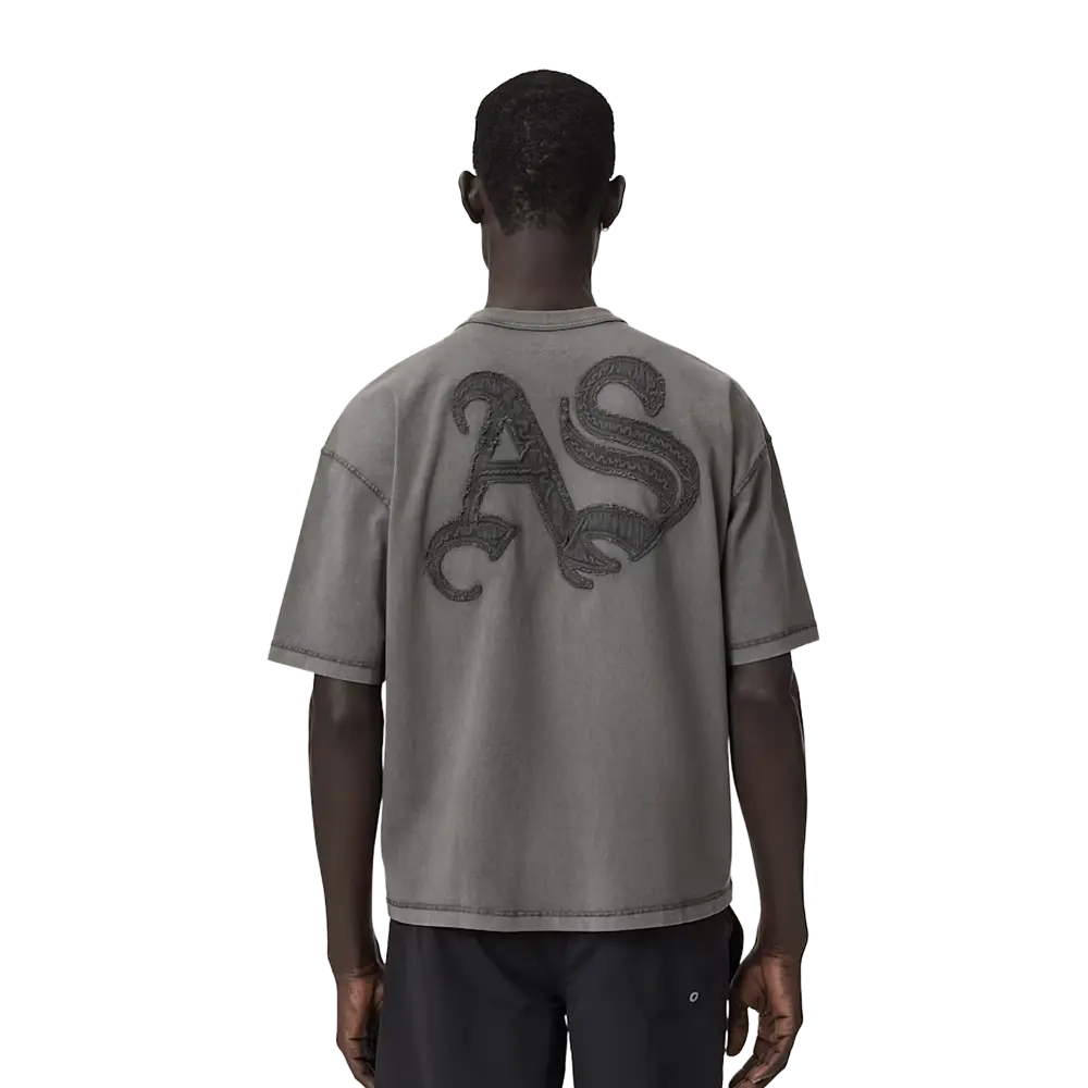 ALL SAINTS Insignia Short Sleeve Cotton T-Shirt Washed Black - Image 2