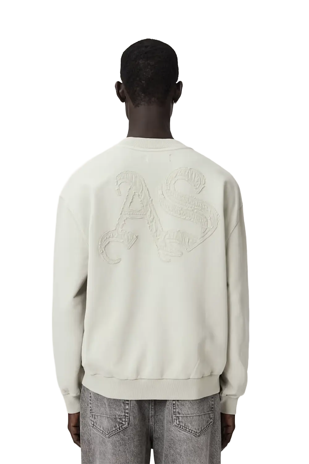ALLSAINTS Insignia Crew Neck Cotton Sweatshirt Sea Green - Image 2