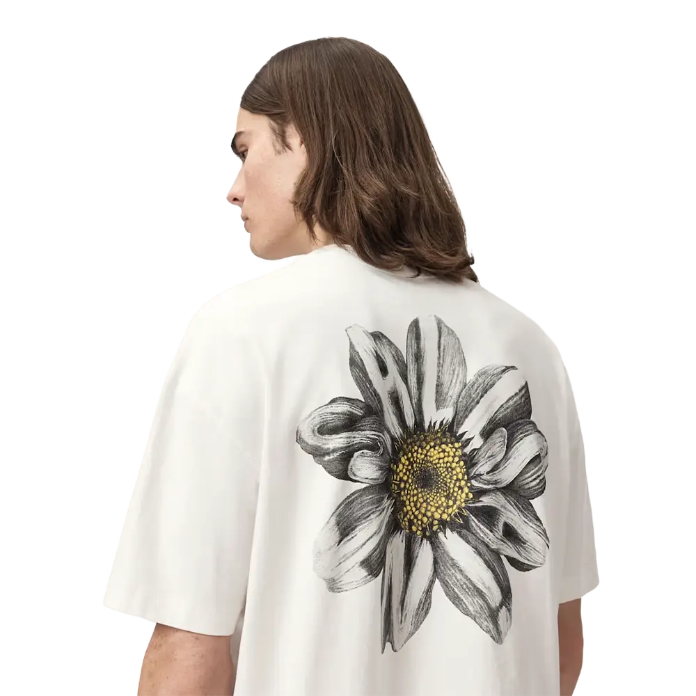 ALLSAINTS Petals Oversized Short Sleeve Graphic T-Shirt Chalk White - Image 2