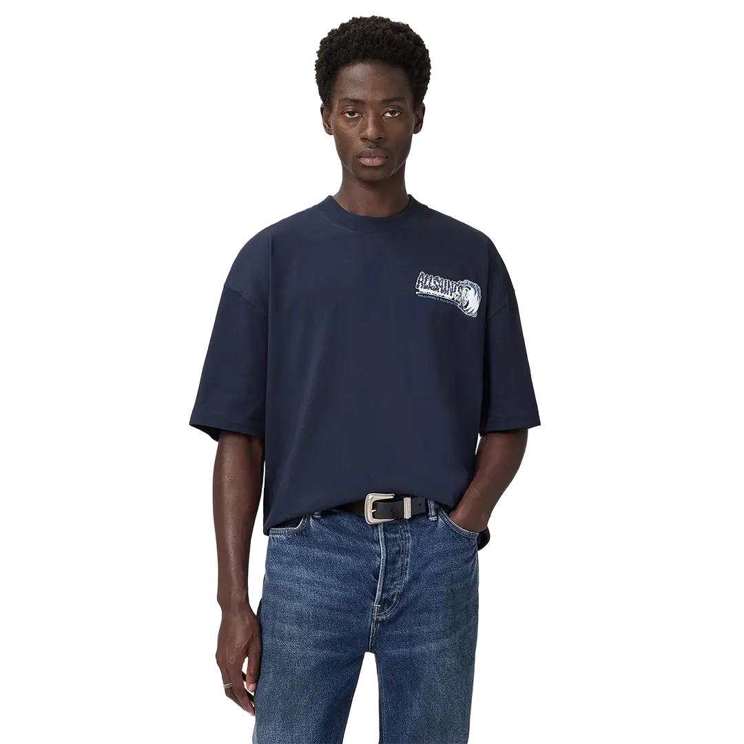 Williams X AllSaints Burnout Crew Neck T-Shirt Williams Blue - Image 2