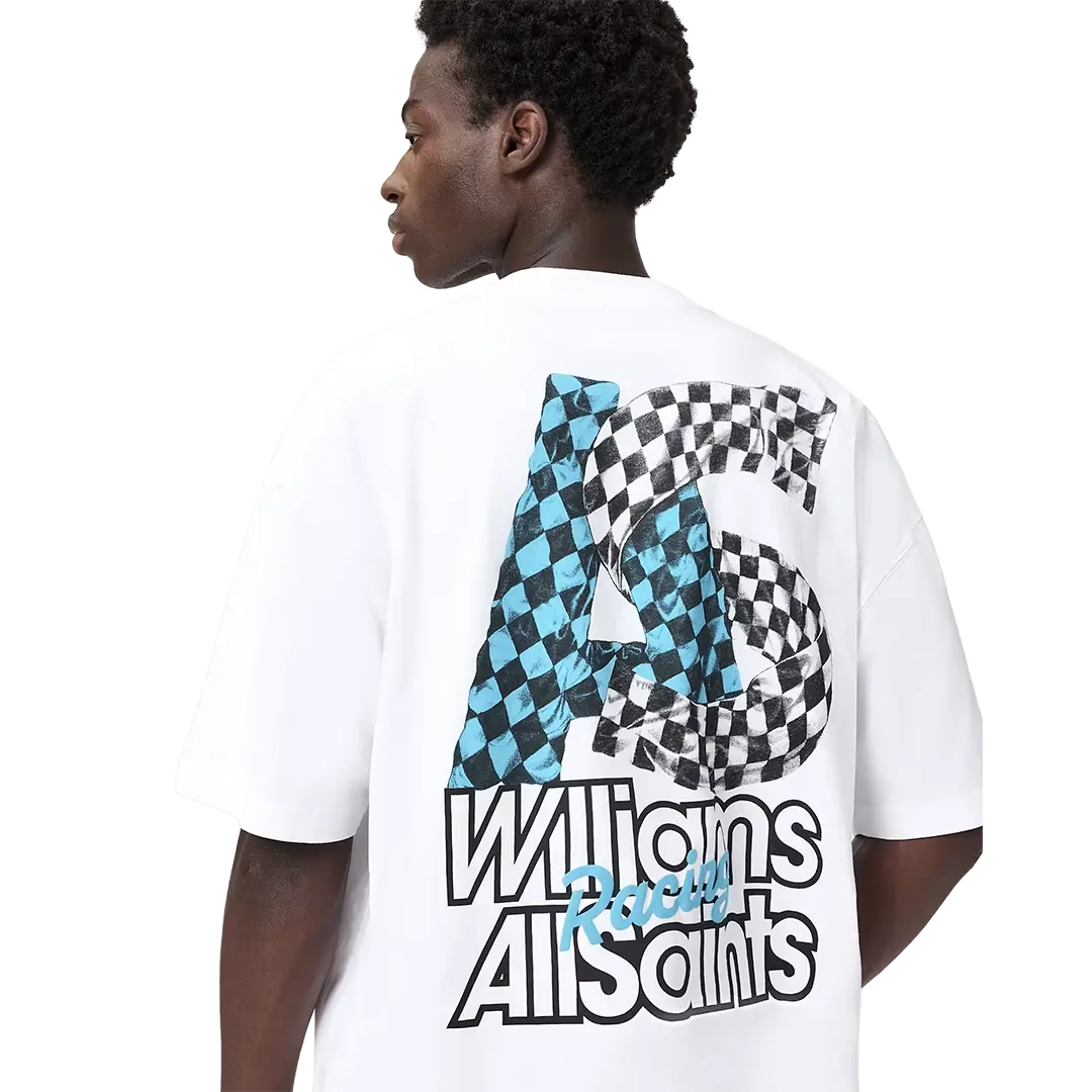 Williams X AllSaints Pole Crew Neck T-Shirt Ashen White - Image 3