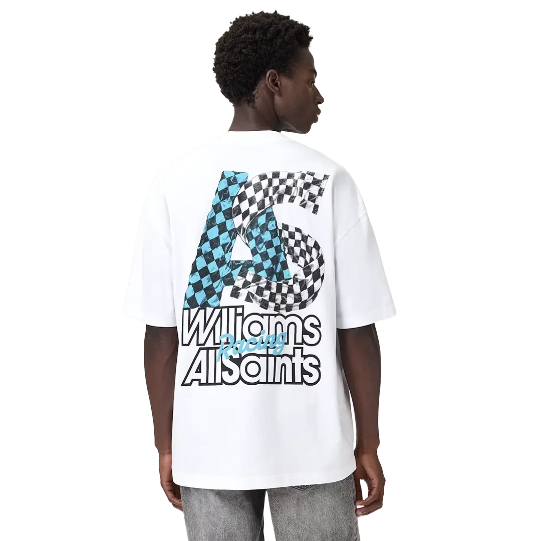Williams X AllSaints Pole Crew Neck T-Shirt Ashen White - Image 4